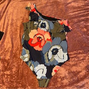 Beach Bump™ Ruffle-Front One-Shoulder Maternity UPF 50+ Swimsuit - Size Large